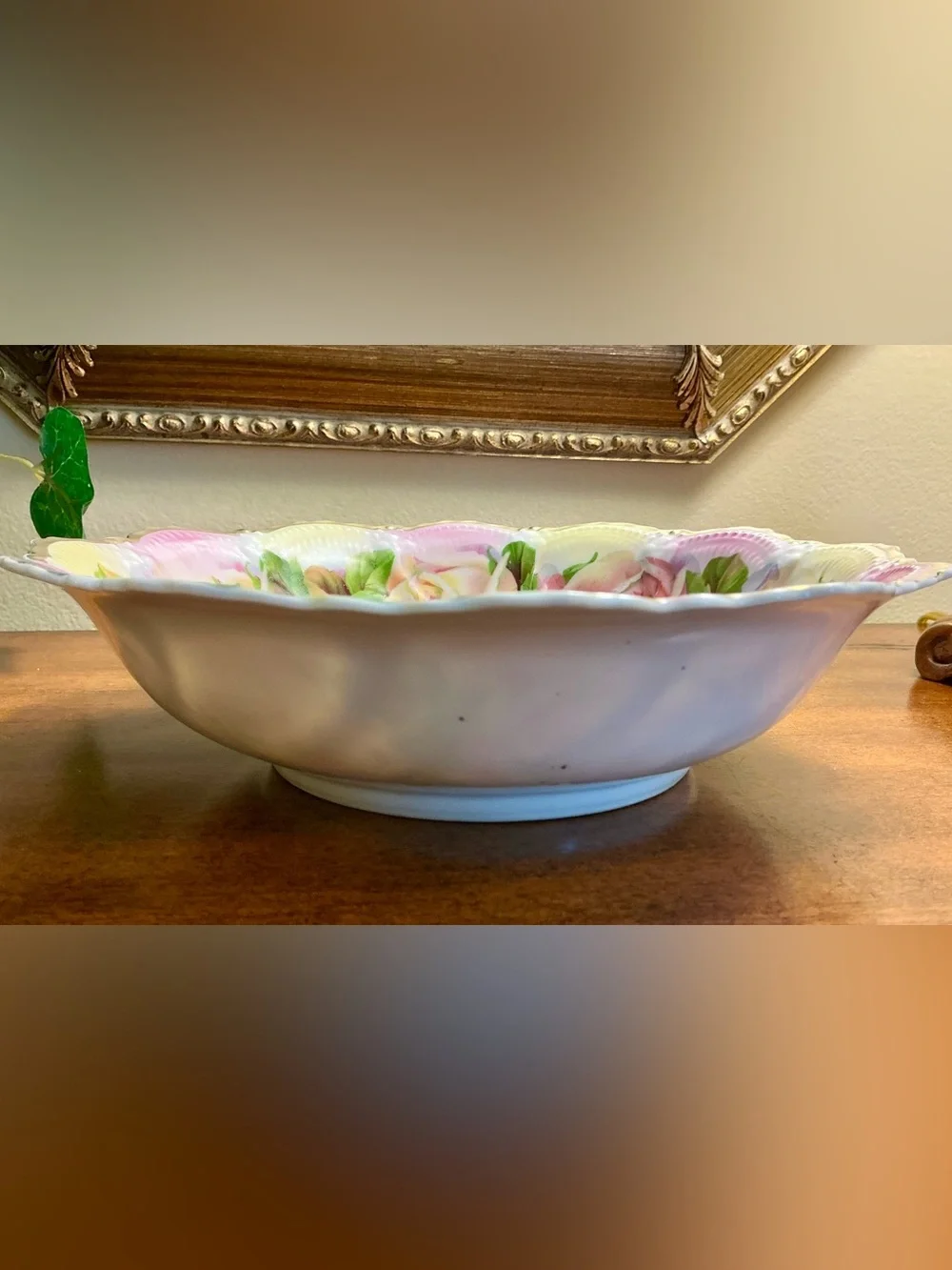 Antique German Porcelain Serving Bowl Produced by Leuchtenburg